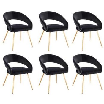 Sedi Lyric Home Deluxe Velluto Nera – Pacchetto 6