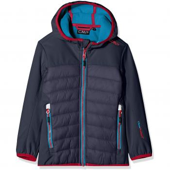 Softshell-HYBRID Jacke für Mädchen – Asphalt, 164 cm