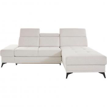 Ecksofa Cardiz L‑Form mit einstellbarem Kopfteil und Federkern (Bettfunktion optional)