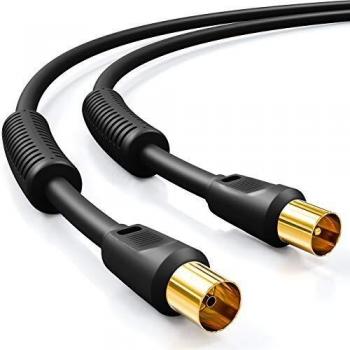 DeleyCON 1m TV Antennenkabel für DVB-T2 und DAB Radio