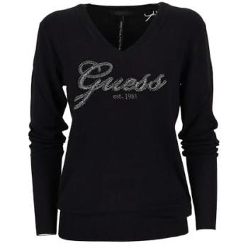 Guess Damenlogo‑Pullover V‑Ausschnitt