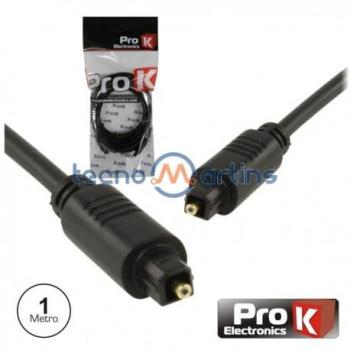 Cabo Toslink 1M Fibra Óptica Preto Prok