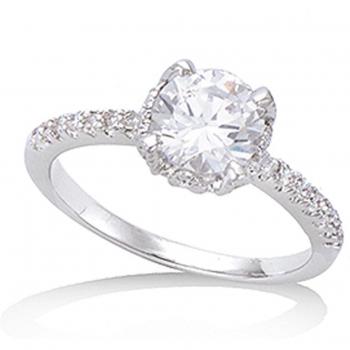 Rhodium‑Coated 7 mm Silver Ring “Unique” – 54 White