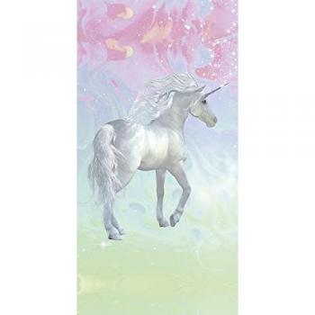 Strandtuch GOOD MORNING Unicorn, bunt (multi, rosa, blau, grün), B:75cm L:150cm, Microfaser, Obermaterial: 100% Polyester, Handtücher (Packung), 100% Mikrofaser, 75x150, Schnelltrocknend, Kind, Mädchen, Einhorn