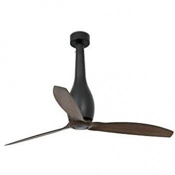 Eterfan Ventilatore Soffitto in Legno Nero Opaco e CC Smart