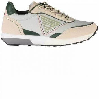 Beige Sneakers aus umweltfreundlichem Leder mit Kontrastdetails