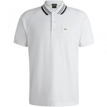 BOSS Polo 3XL Paddy Rib Blanco – Casual y Confortable en Algodón