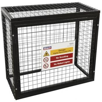 Sealey Gas Cylinder Safety Cage for 3 x 19kg Cylinders, dimensions: 1000mm (H) x 500mm (W) x 900mm (D)