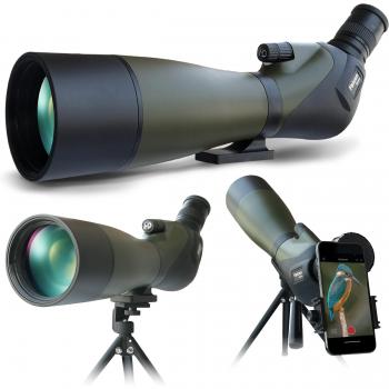 Smartphone-Compatible 80mm Telescope for Bird Watching