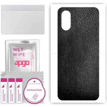 Back Armor Skin for Xperia 5 V – Matte Black Leather Design