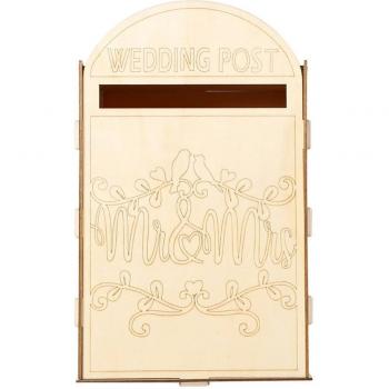 Ensemble Décoratif Boîte aux Lettres Bois Mariage Royal