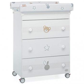 Foppapedretti Bunny&Co., Fasciatoio per Bagnetto con Dimensioni di 69x47x89 cm e Colore Bianco