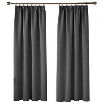 Deconovo Light Grey Thermal Blackout Curtains 46 x 72