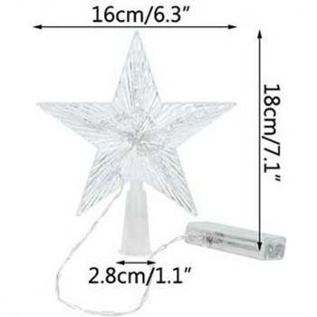 16/23cm Christmas Tree Top Star Light Multicolor