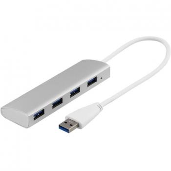 DELTACO 4-Port USB 3.0 Hub, Silver