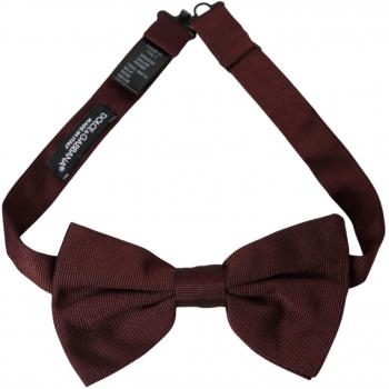 Adjustable Neck Maroon Silk Bow Tie