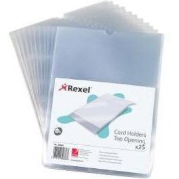 Rexel Card Holder A5 Clear Open Top Pack of 25 12093
