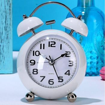 Silent Non-Ticking Twin Bell Alarm Clock with Loud Alarm