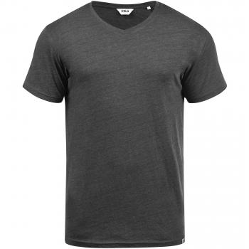 !Solid Bedo Herren T-Shirt Kurzarm V-Ausschnitt, 100% Baumwolle, Größe:L, Dark Grey Melange