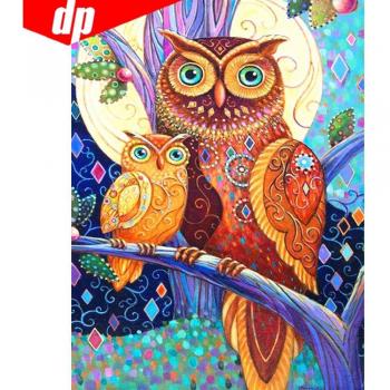Pittura diamante 5D gufo strass 20X30