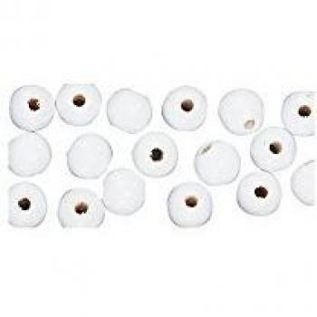 Perles blanches en bois poli