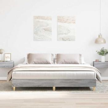 VidaXL Engineered Wood Bed Frame No Mattress Grey Sonoma 200x200