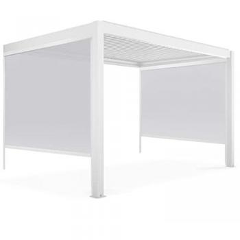 Oviala Pergola blanche 3x4 m à double store bioclimatique
