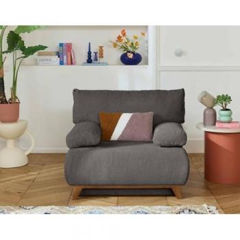 Fauteuil convertible Cristal en velours texturé