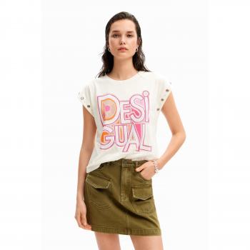 Blanca Desigual T-Shirt Berlin: Camisa de Mujer con Parche