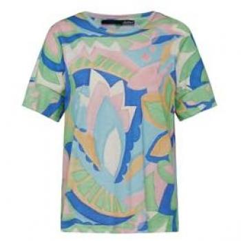 LECOMTE Damen Kurzärmeliges Grün‑T-Shirt, 100 % Baumwolle