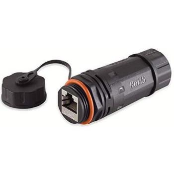 S/CONN maximum connectivity Netzwerkadapter-Patchkabelkupplung RJ45 Verbinder, CAT 6A, IP68, kurze Ausführung, Outdoor (08-01049)