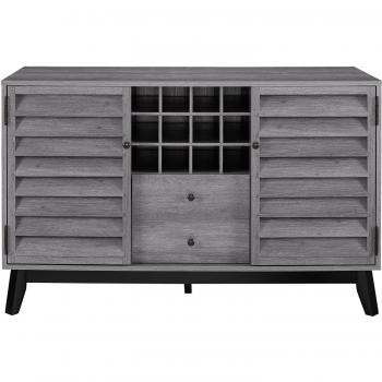 Grey Oak Wine Cabinet with Drawers