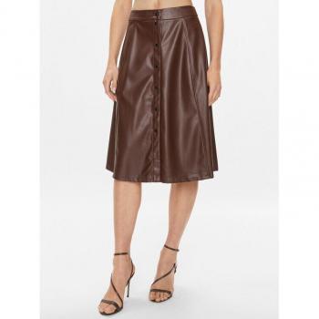 MIDI Falda Polipiel Brown – Tono Chocolate