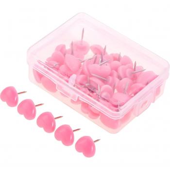 50-Piece Heart Shape Thumb Tacks