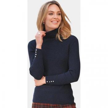 Pull à col roulé sophistiqué avec boutons