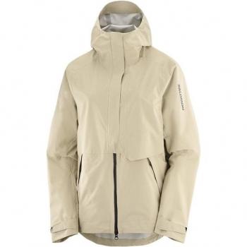 Chaqueta impermeable con capucha Salomon Outerpath Pro 25L para mujer Beige (M)