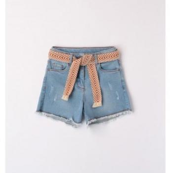 Pantalone denim corto chiaro