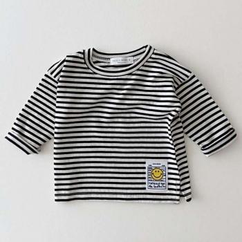 Blusa Niños y Niñas Sonrisa en Rayas Cuello Redondo