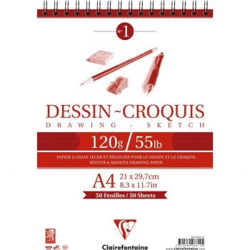 Bloc de Dibujo Clairefontaine, DIN A5, 160 g/m², 35 hojas