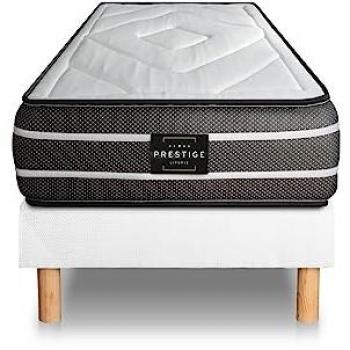 Prestige Literie Ensemble Exclusive Ressorts ensachés et mémoire de forme Sommier Blanc Blanc 80 x 200 cm