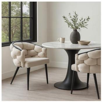 HTI-Living: Alsen Lounge Stuhl, Schwarz/Beige