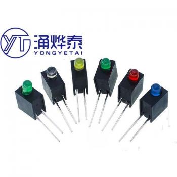 YYT-portalámparas LED, 50 piezas, un solo orificio lateral, 3MM, pie de curva de 90 grados