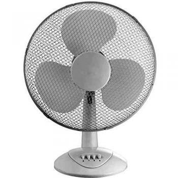 Ventilatore a 3 velocità e oscillante con corpo in plastica resistente al fuoco e griglia di protezione a maglie strette, om