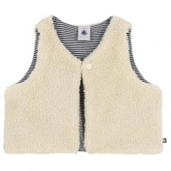 Petit Bateau Veste sans manche en sherpa bébé Écru Avalanche 36M