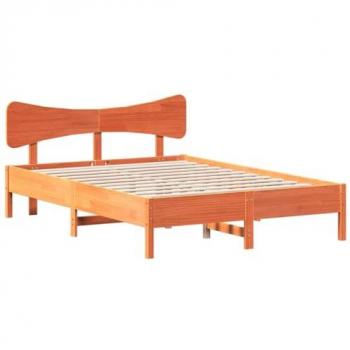 VIDAXL Struttura Letto senza Materasso Marrone Cera 120x200 cm Legno di Pino 541779