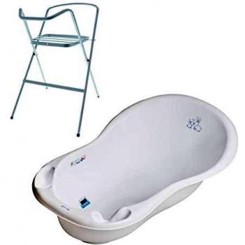 Baignoire bébé thermomètre design Lapin Blanc 86 cm + Pied