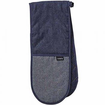 Ladelle Blue Cotton Double-Mitt
