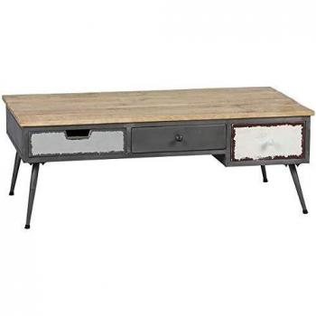 Table Basse à Tiroirs en Bois Massif