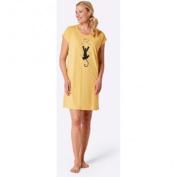 Wäschepur Sleepshirt in Gelb und Grau