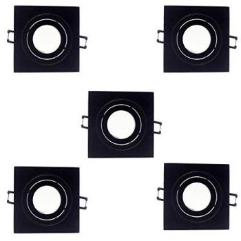 Pack 5 Lámparas de Techo Cuadradas Negras de Aluminio